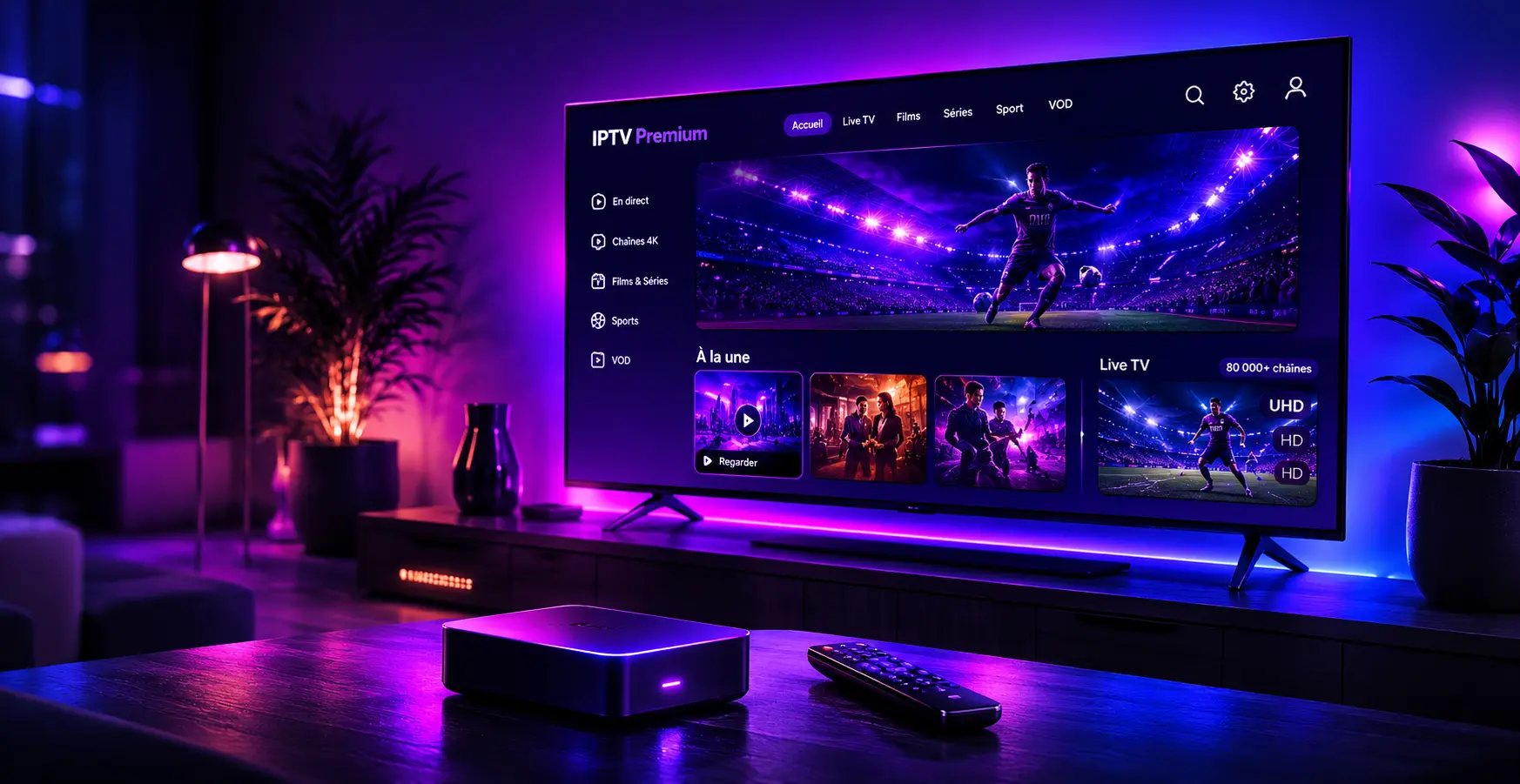 Abonnement IPTV Premium - Smart TV avec streaming 4K