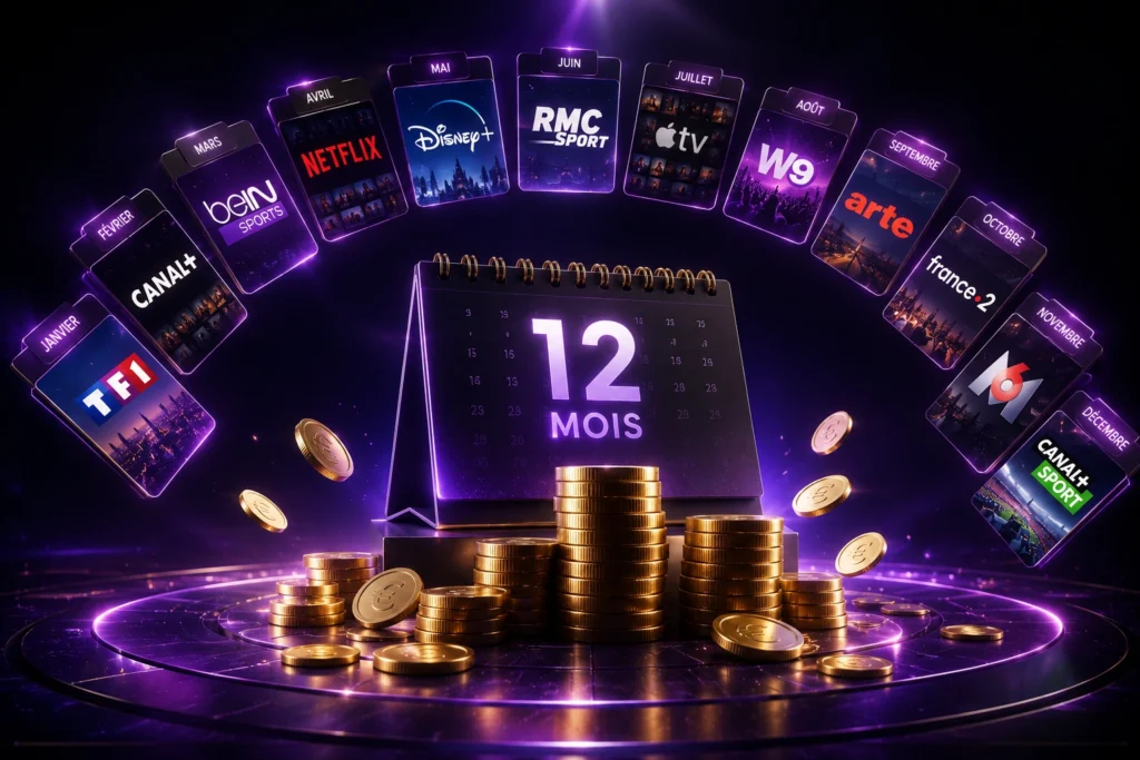 Abonnement IPTV 12 mois 2026 prix économies formule annuelle premium