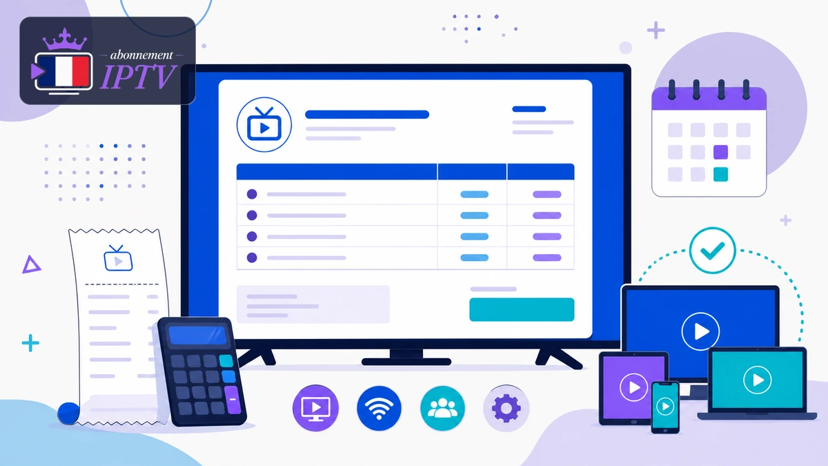 Facture abonnement IPTV avec télévision, reçu et options
