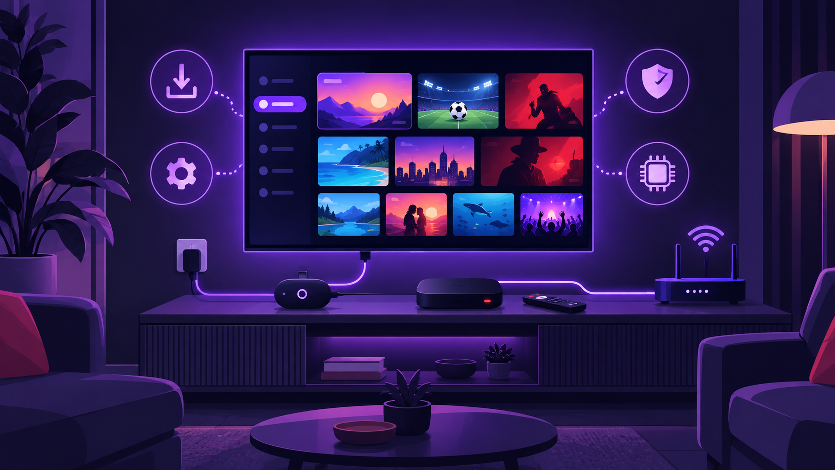 Google TV Streamer et Chromecast reliés à un téléviseur