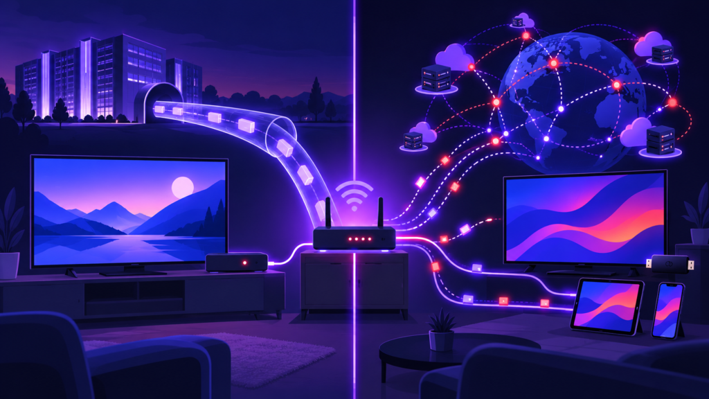 Comparaison entre la télévision d'une box opérateur sur réseau géré et un abonnement IPTV diffusé par internet